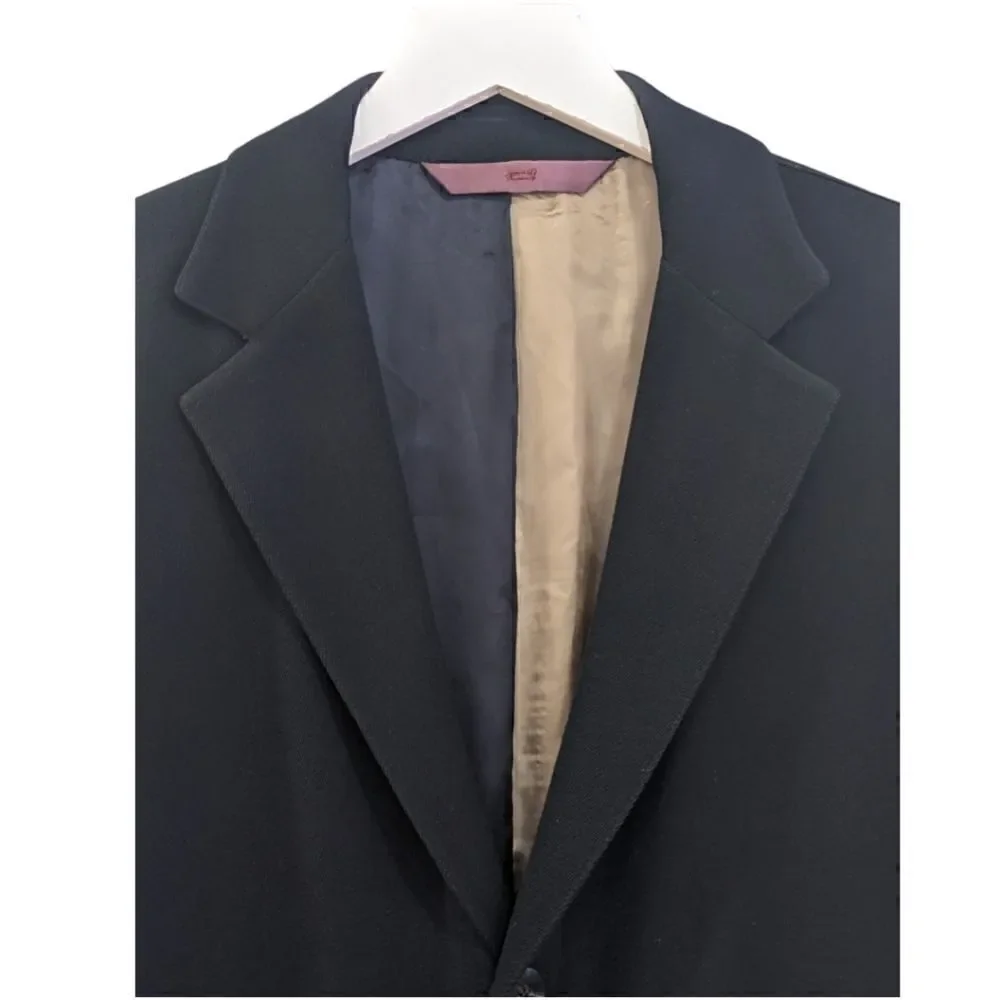 Massimo Bizzocchi Handmade Men's Three Button Black Blazer Size 44R